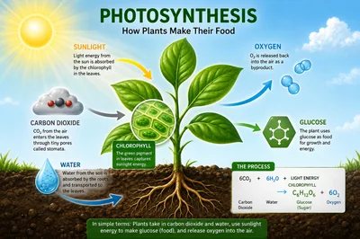 Educational Infographic Illustrating The Process Of Plant Photosynthesis
