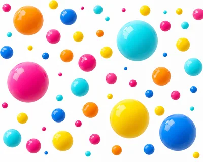 Abstract Background With Floating Glossy Colorful Spheres