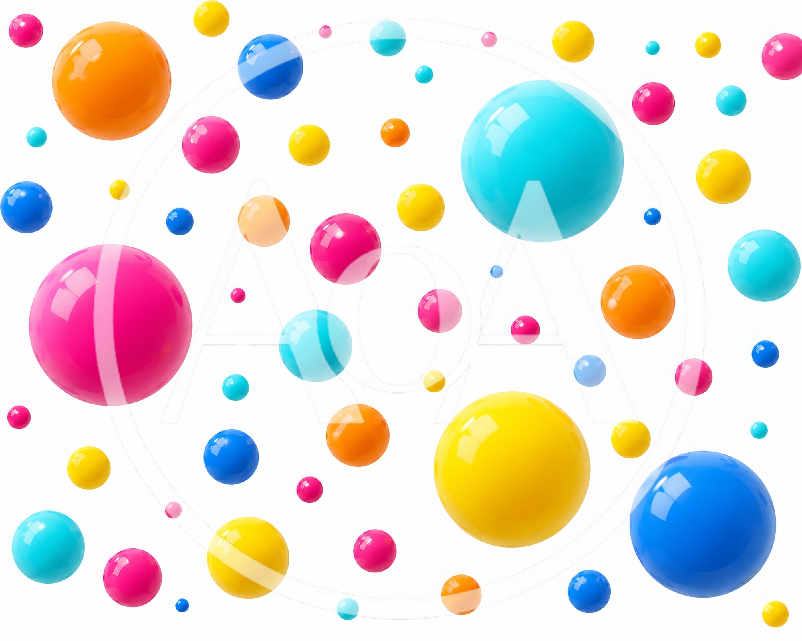 Abstract Background With Floating Glossy Colorful Spheres
