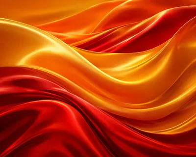 Abstract Background of Flowing Red and Gold Silk Fabric