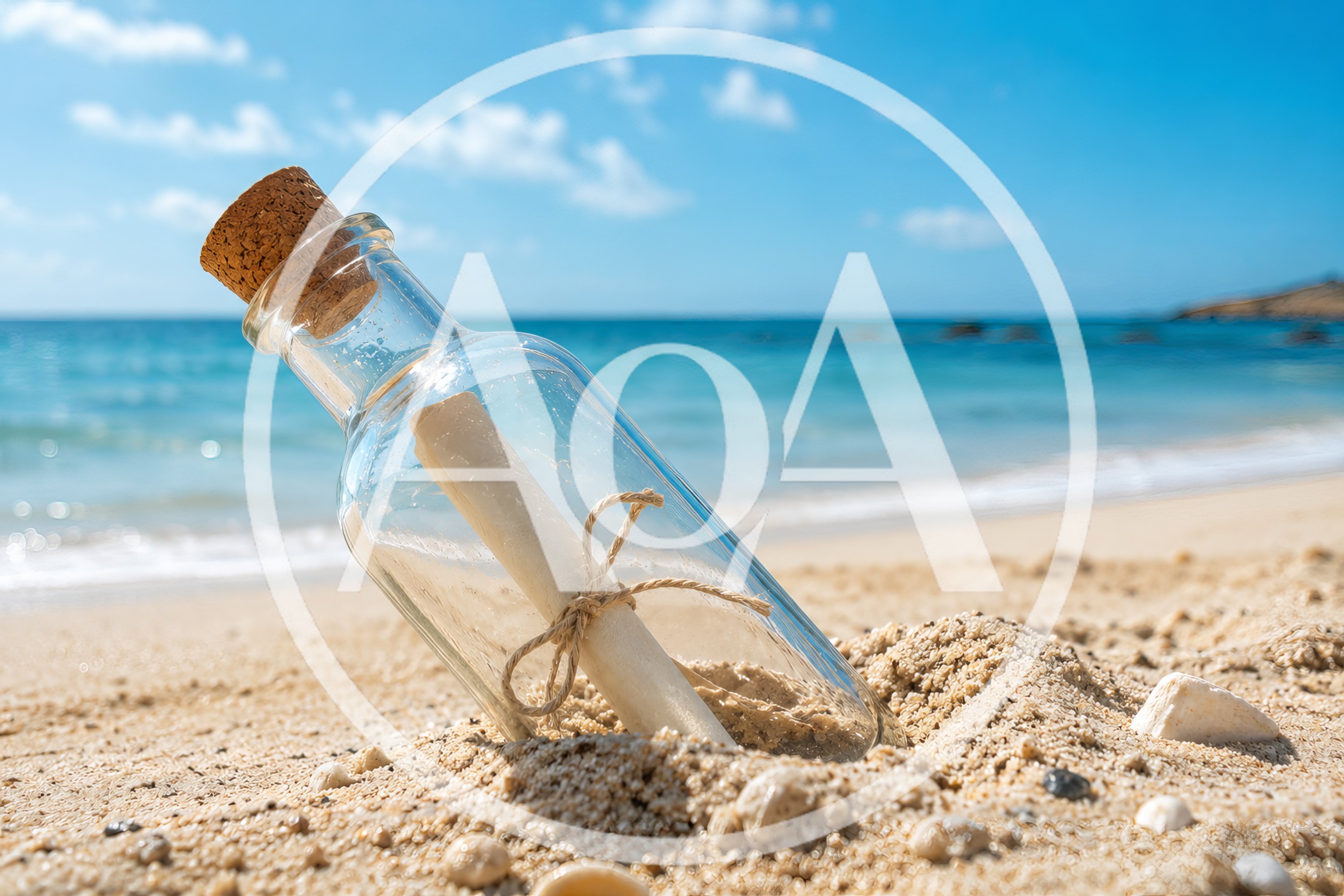 Message In A Bottle On A Tropical Beach