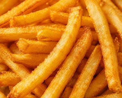 Golden Crispy French Fries Close Up