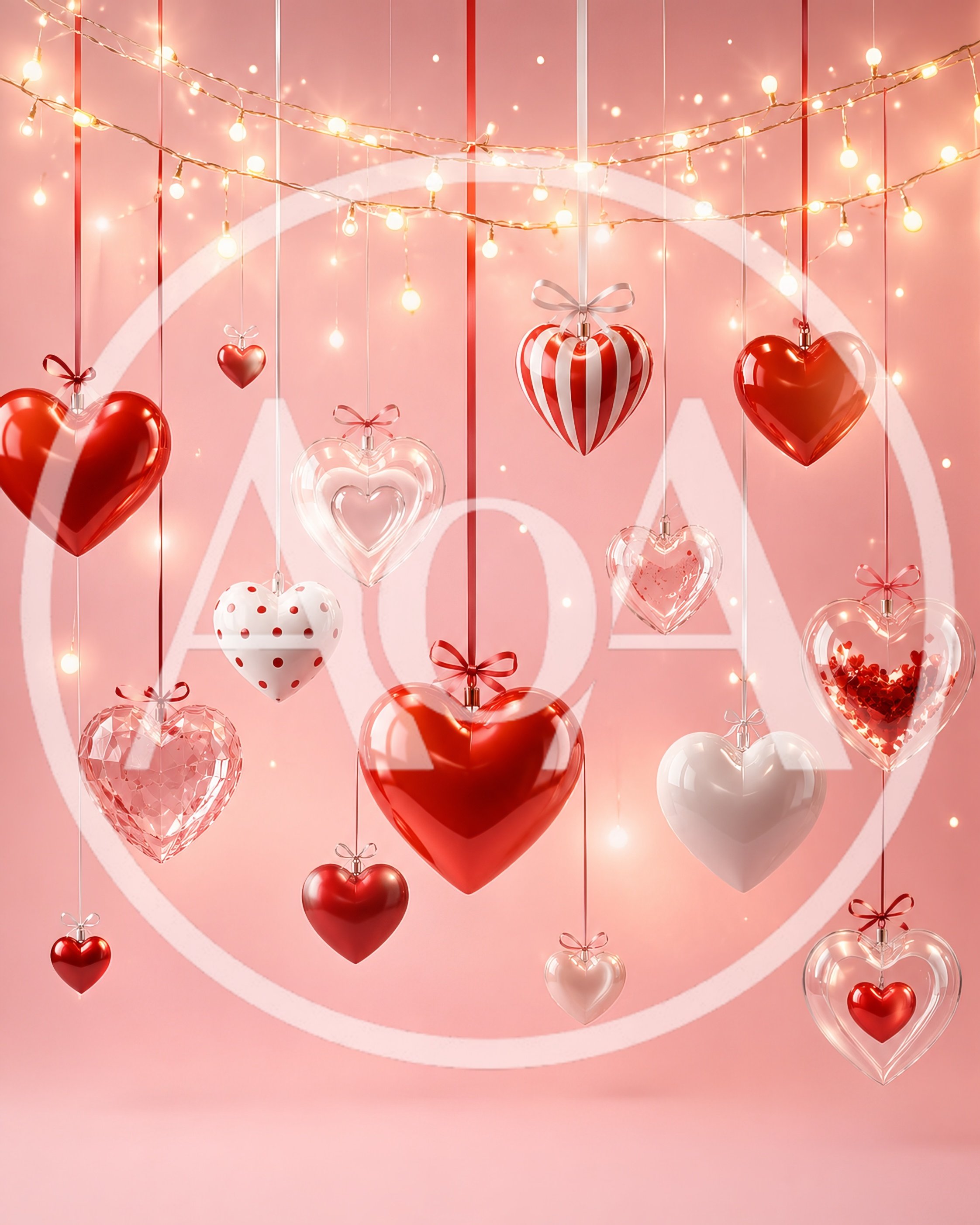 Hanging Decorative Hearts for Valentine Day Celebration