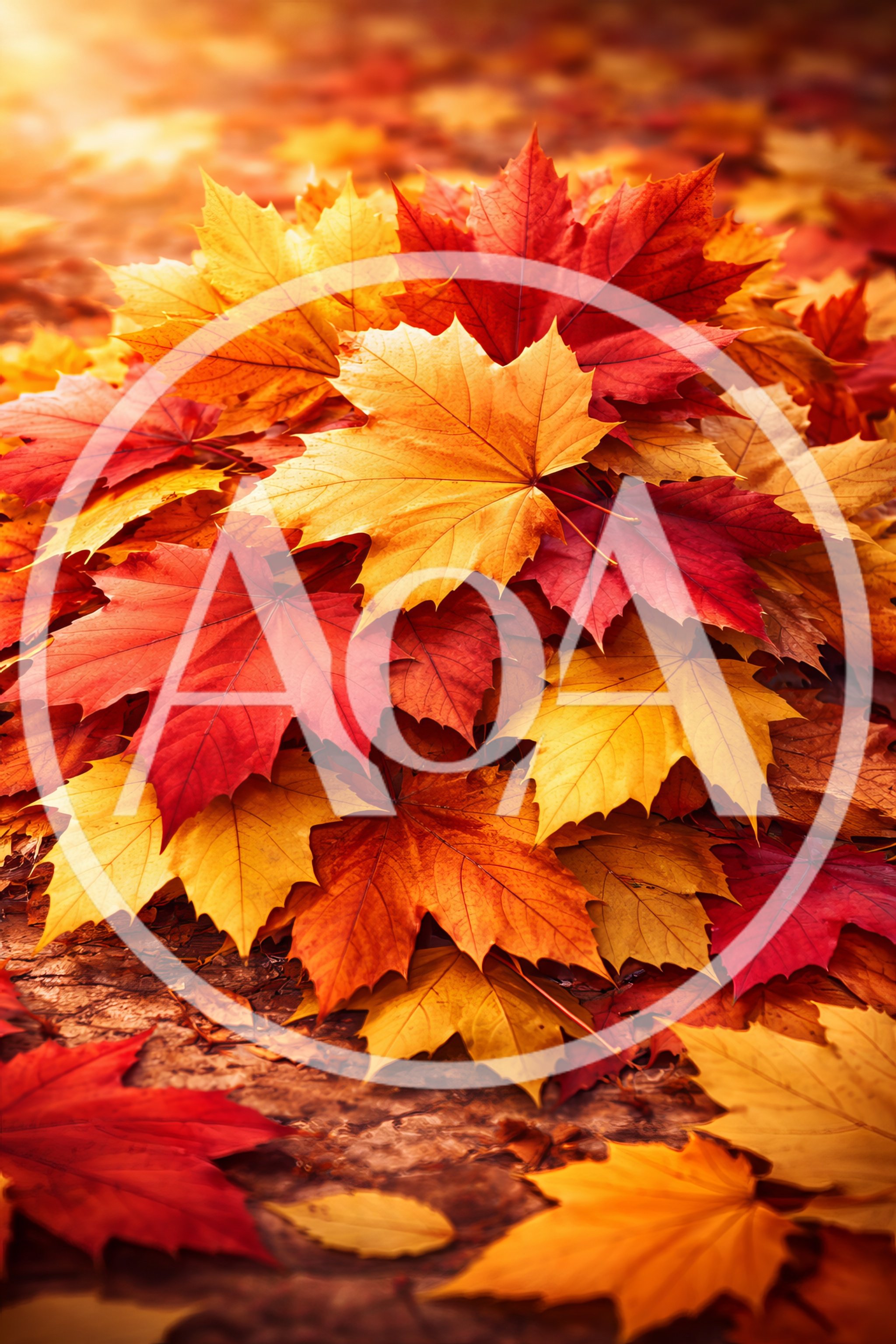 Vibrant Autumn Maple Leaves Scattered On Forest Floor