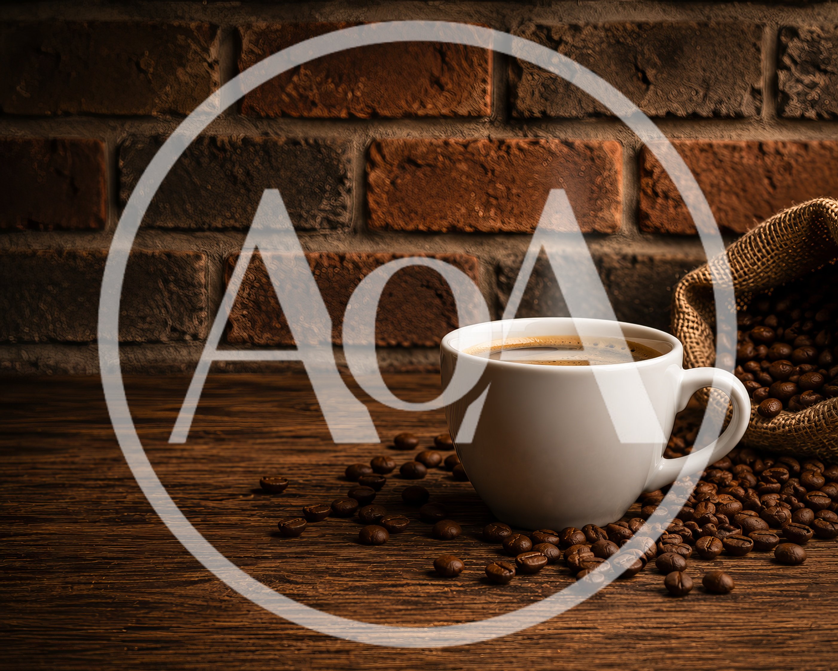 Steaming Cup Of Coffee With Roasted Beans