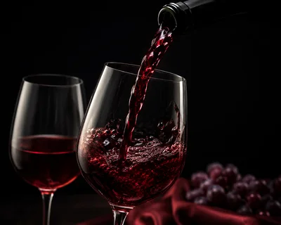 Red Wine Pouring Into A Glass