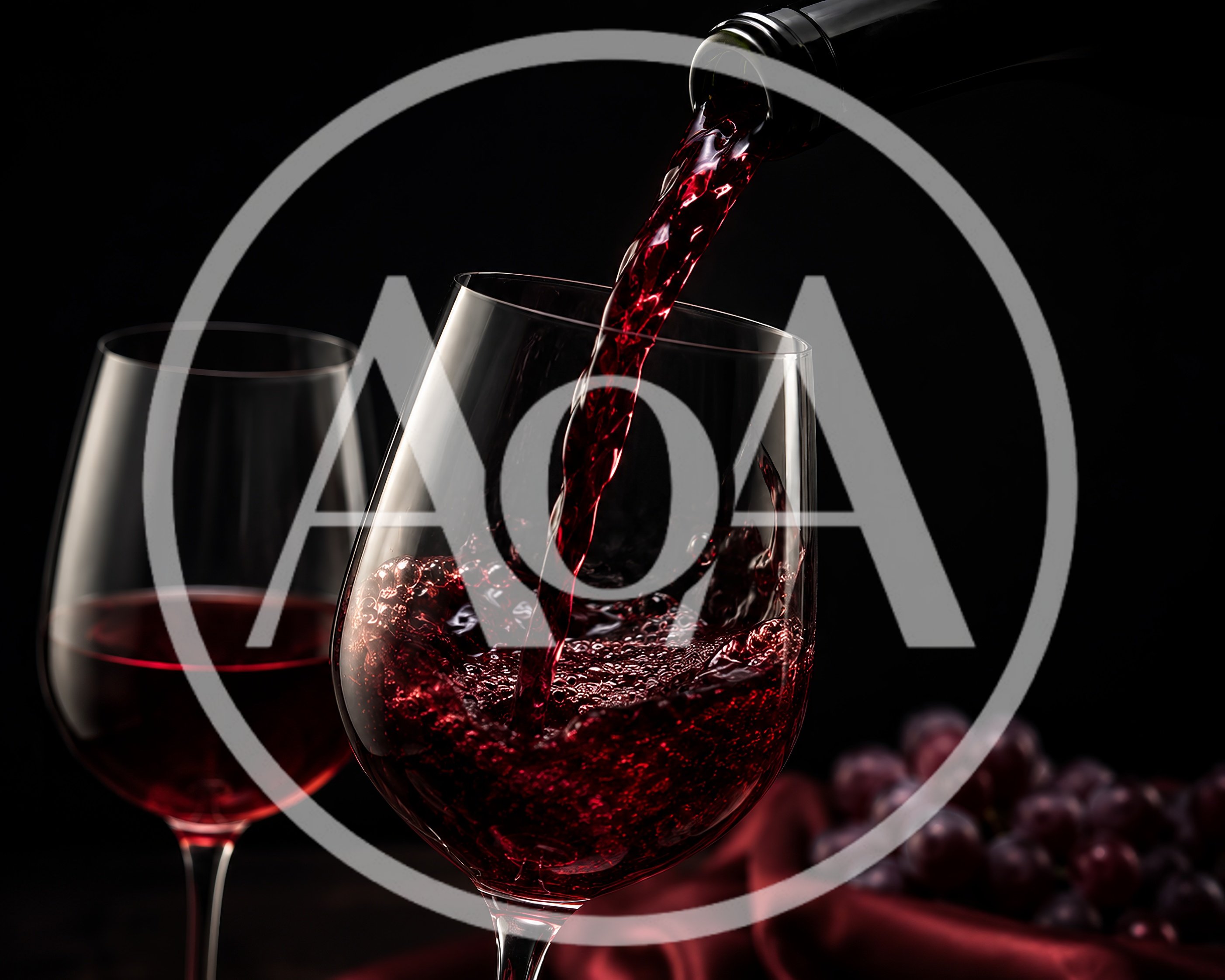 Red Wine Pouring Into A Glass