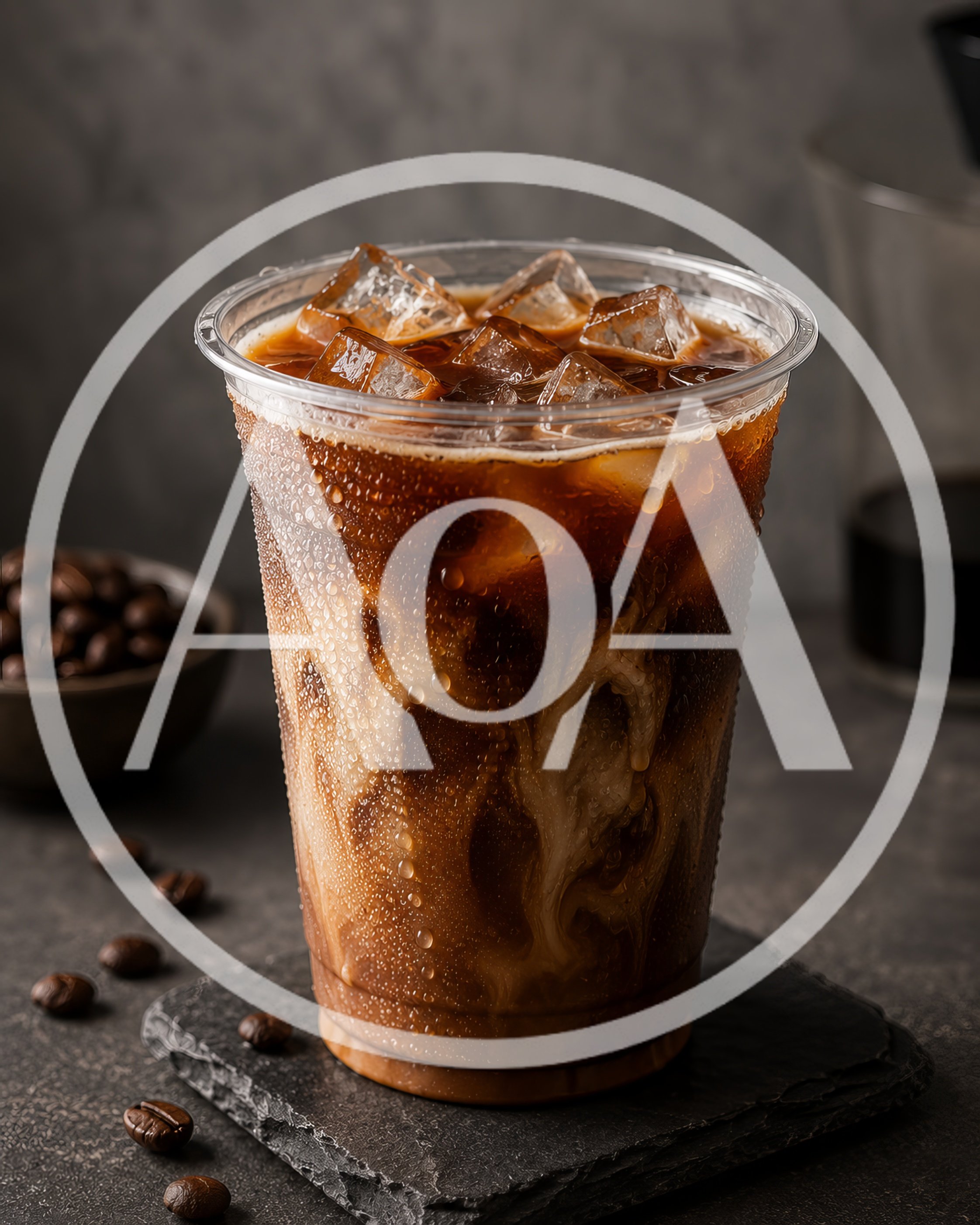 Iced Coffee With Milk In A Plastic Cup