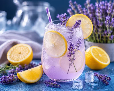Refreshing Lavender Lemonade Cocktail With Fresh Garnish