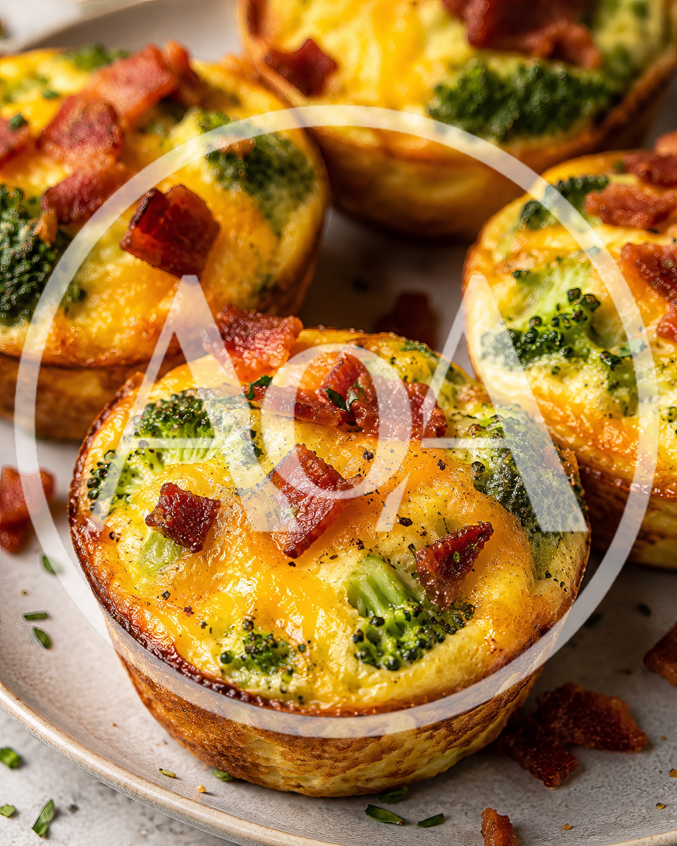 Freshly Baked Broccoli and Bacon Egg Muffins