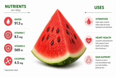 Watermelon Nutritional Benefits Infographic Chart