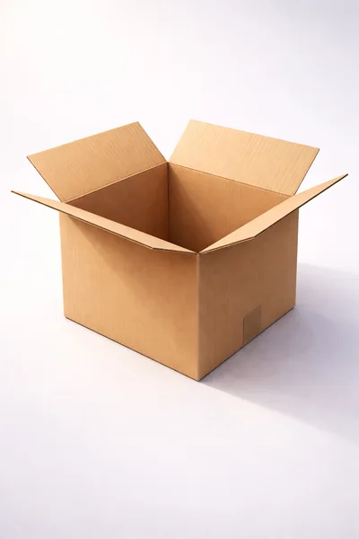 Open Cardboard Box On White Background