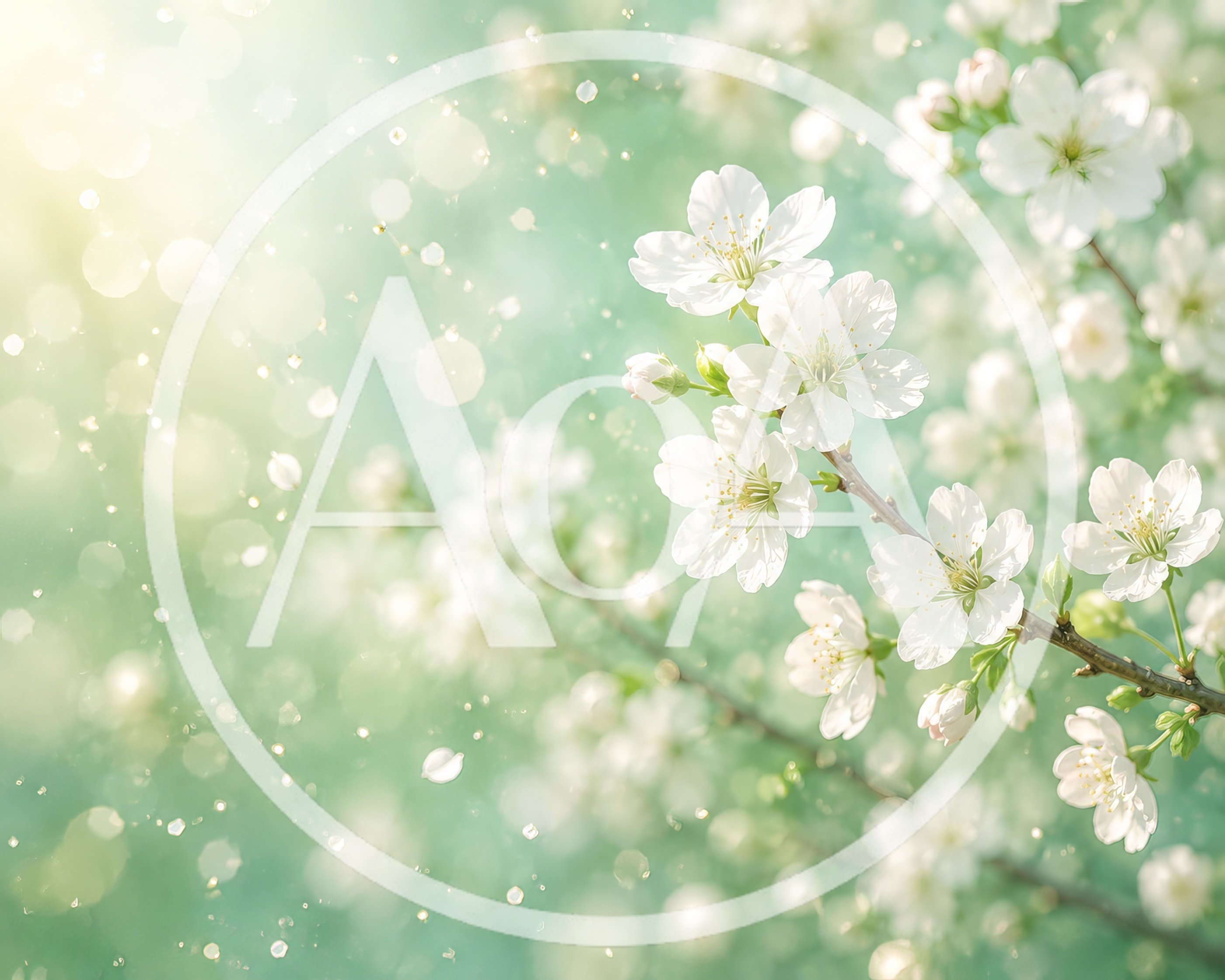 White Cherry Blossom Flowers Blooming In Spring