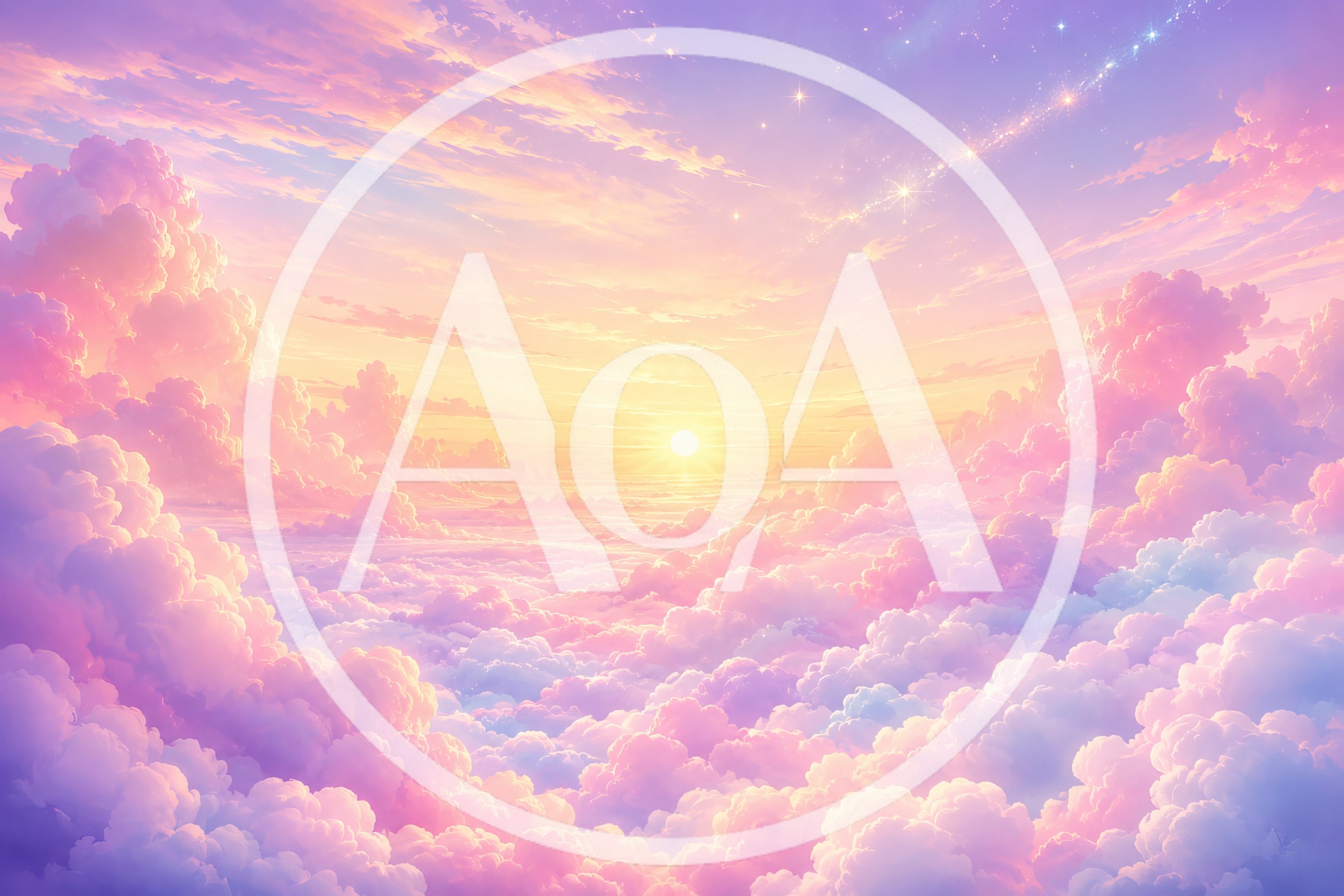 Dreamy Pastel Sunset Sky With Fluffy Clouds
