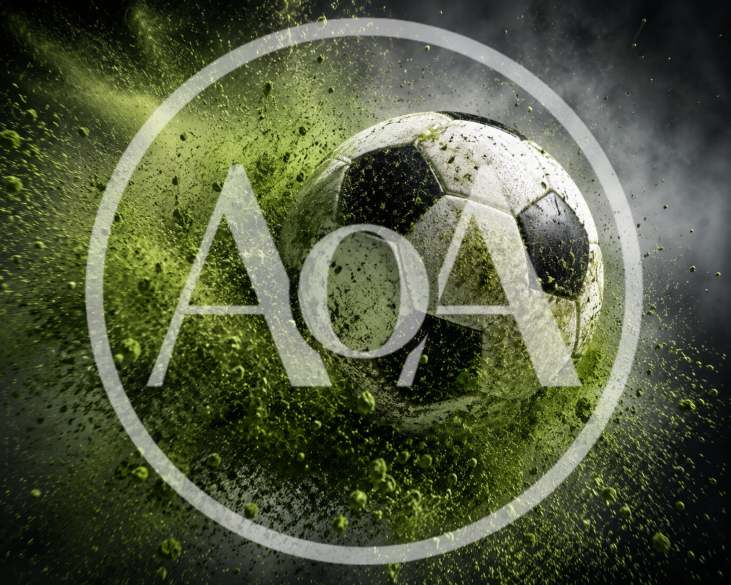 Soccer Ball Impacting Green Powder Explosion