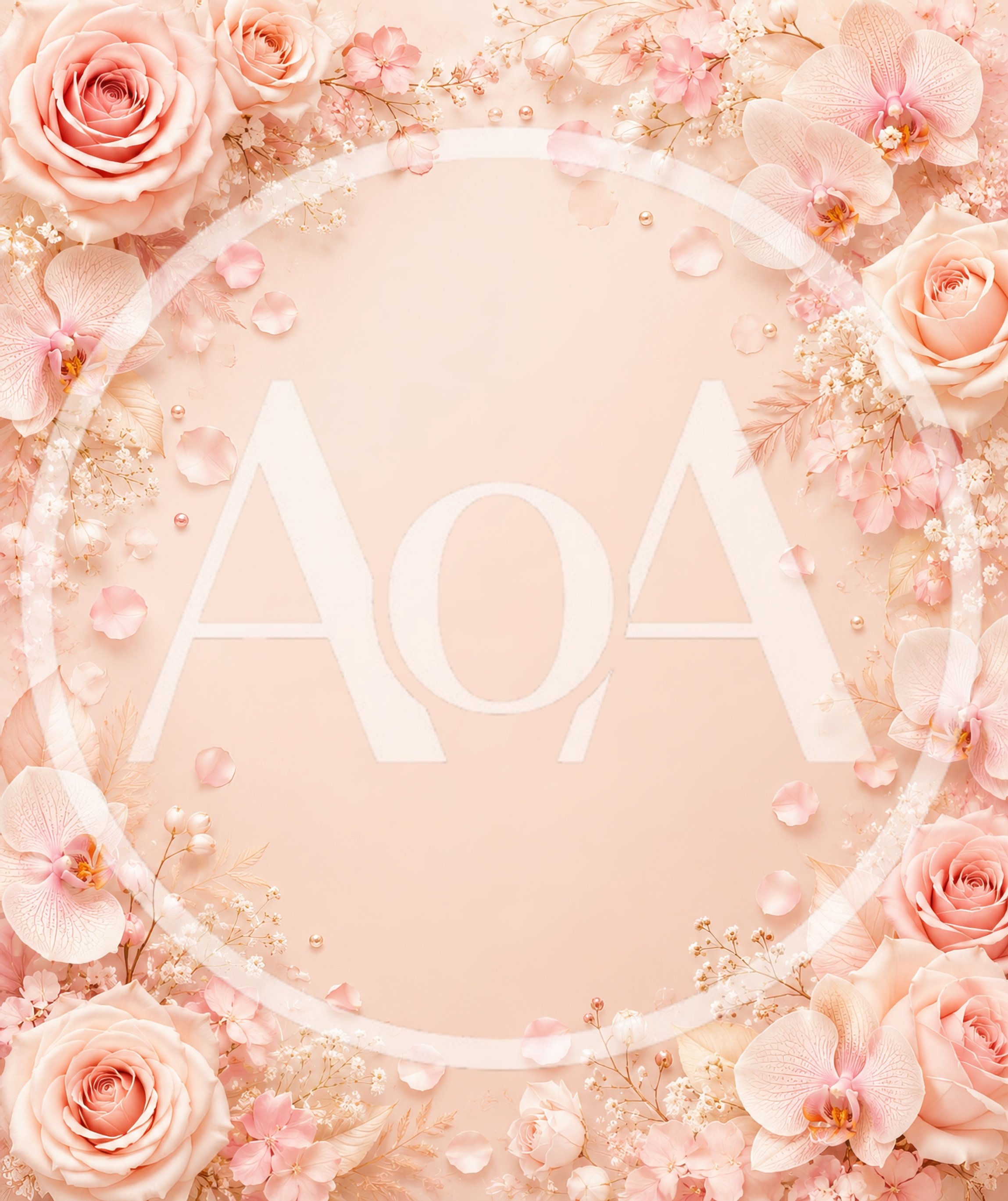 Elegant Floral Frame With Roses And Orchids
