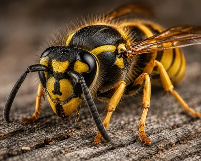 Macro Close Up Of A Yellowjacket Wasp