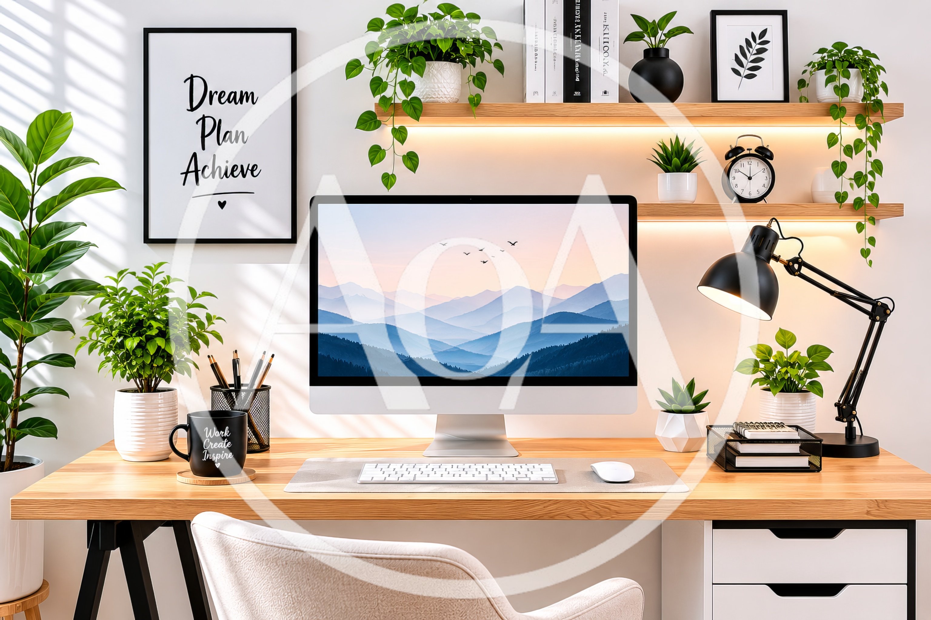 Modern Minimalist Home Office Workspace Setup
