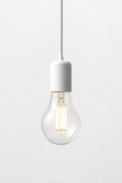Minimalist White Pendant Light With Edison Bulb