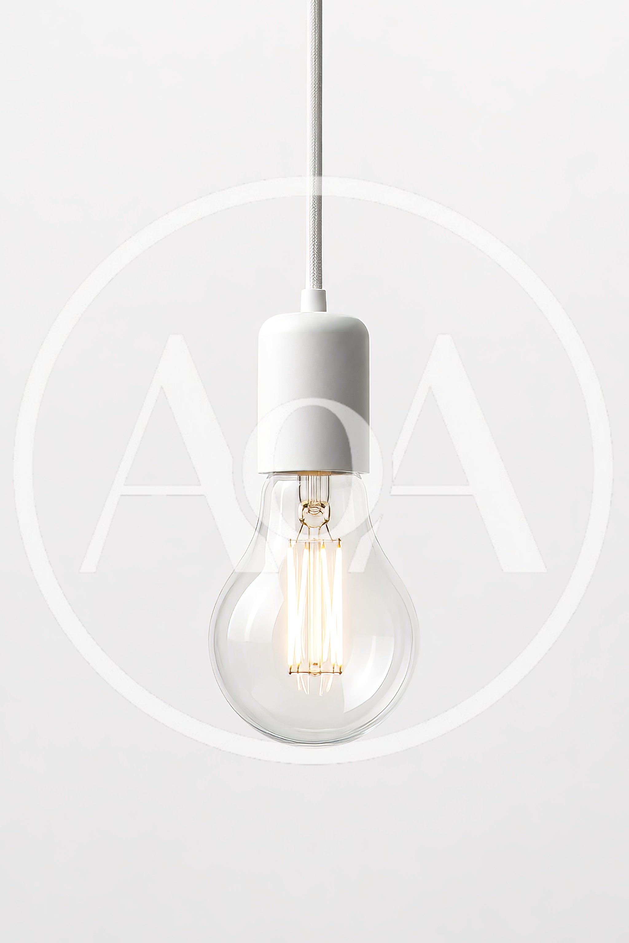 Minimalist White Pendant Light With Edison Bulb