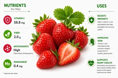 Nutritional Benefits And Health Uses Of Fresh Strawberries