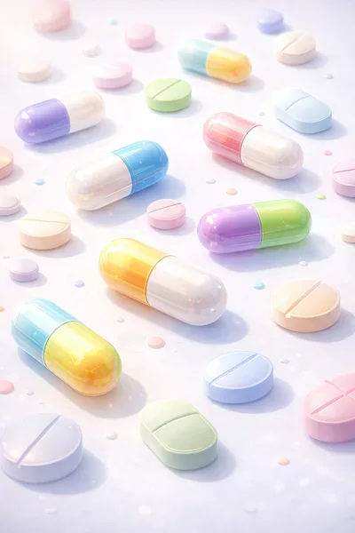 Assorted Colorful Pharmaceutical Pills and Capsules