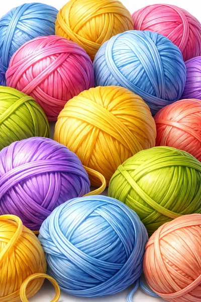 Colorful Yarn Balls Arranged In A Vibrant Collection
