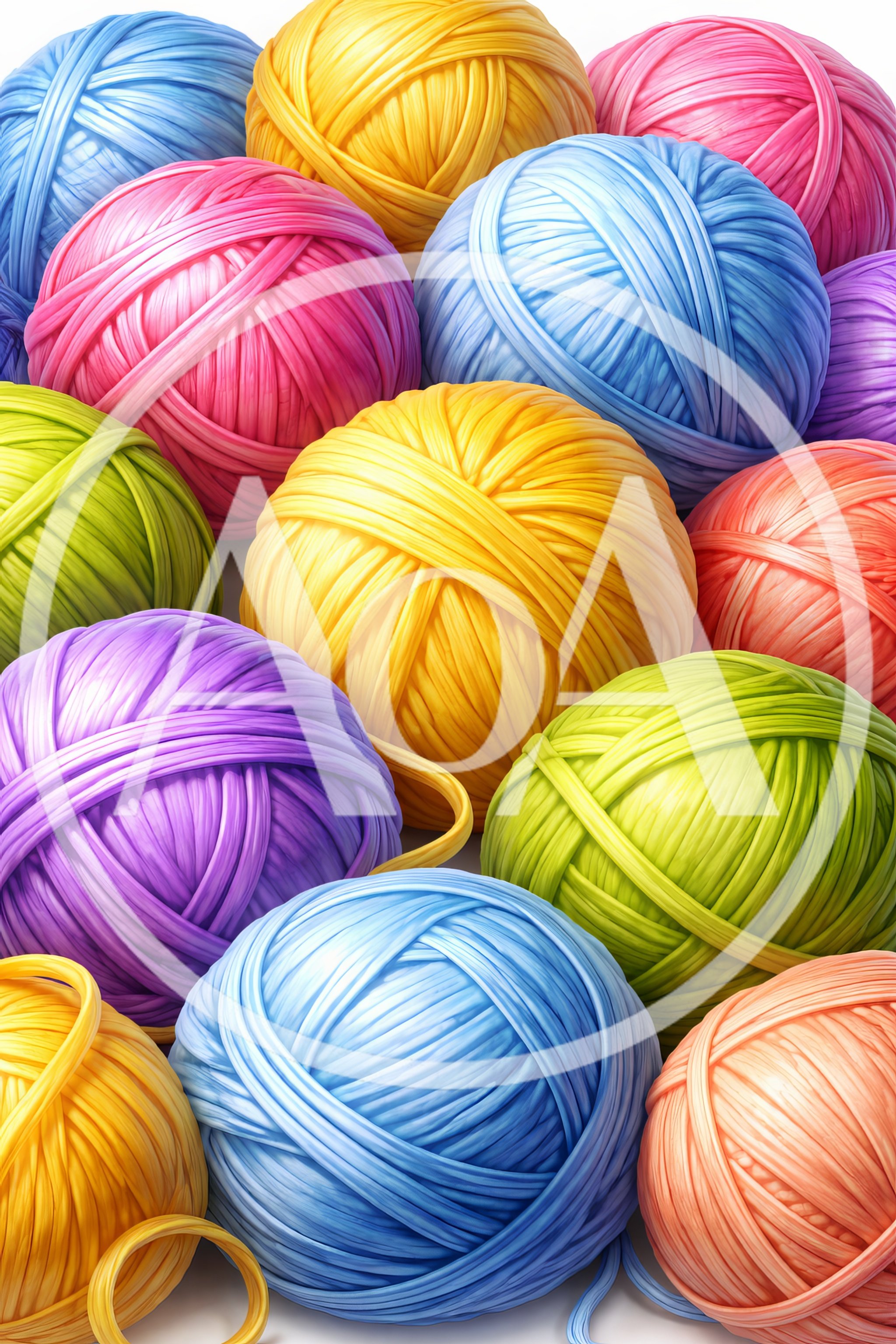 Colorful Yarn Balls Arranged In A Vibrant Collection