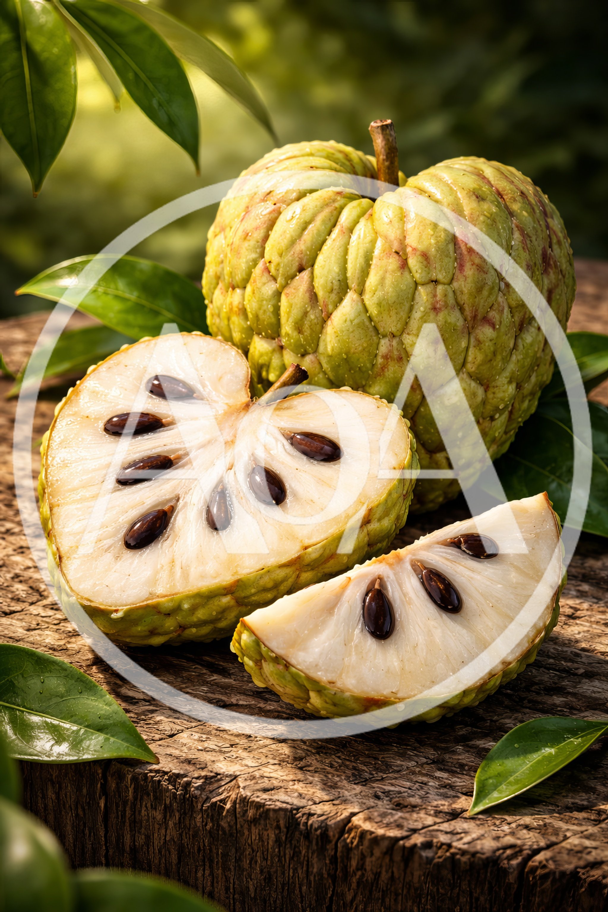 Fresh Custard Apple Fruit With Slices