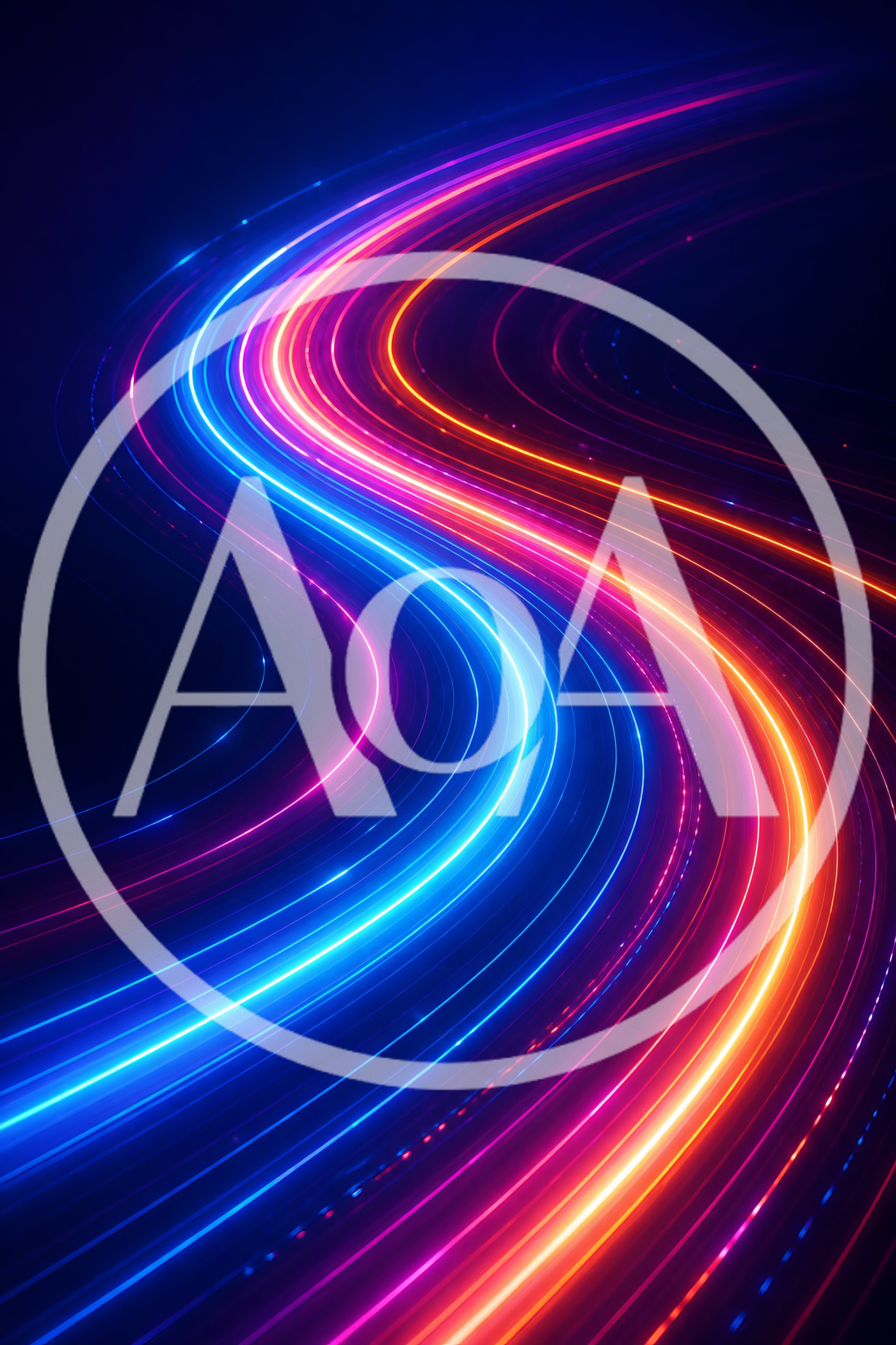 Abstract Neon Light Trails In Motion