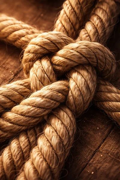 Thick Manila Rope Tied In A Complex Knot