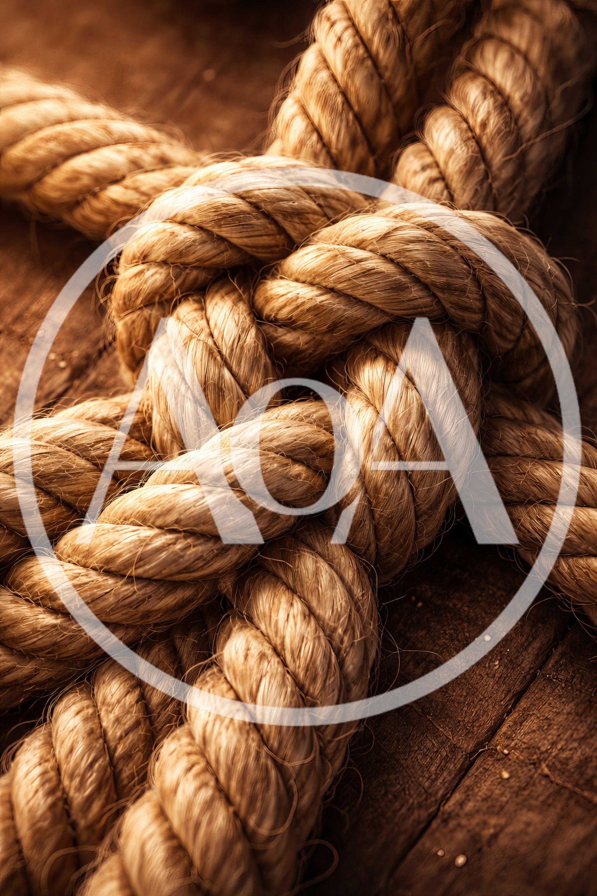 Thick Manila Rope Tied In A Complex Knot