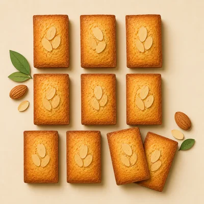Top View Of Almond Financier Cakes