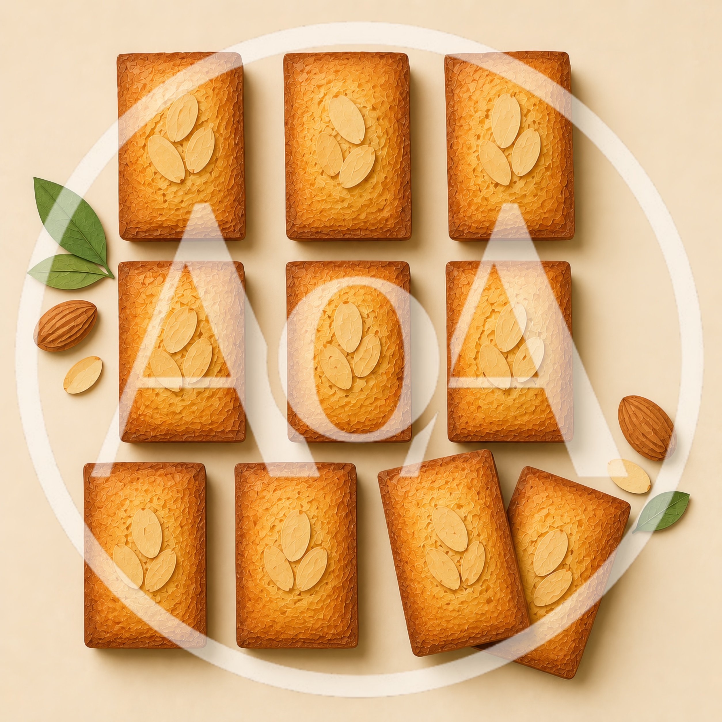 Top View Of Almond Financier Cakes