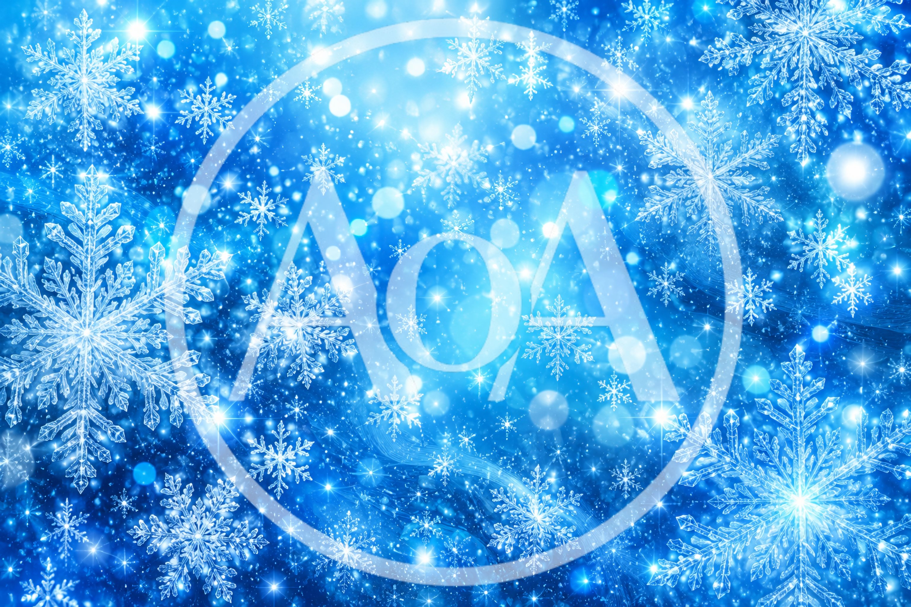 Abstract Winter Background With Glowing Snowflakes