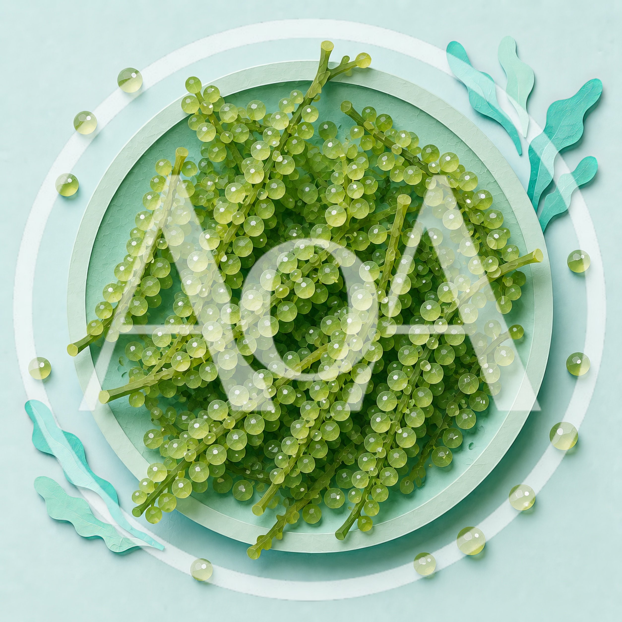 Fresh Sea Grapes On A Decorative Plate