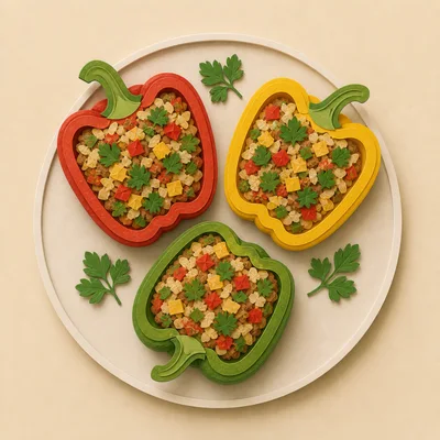 Stuffed Bell Peppers With Pasta And Vegetables
