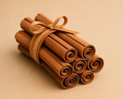 Bundle Of Cinnamon Sticks Tied With A Ribbon