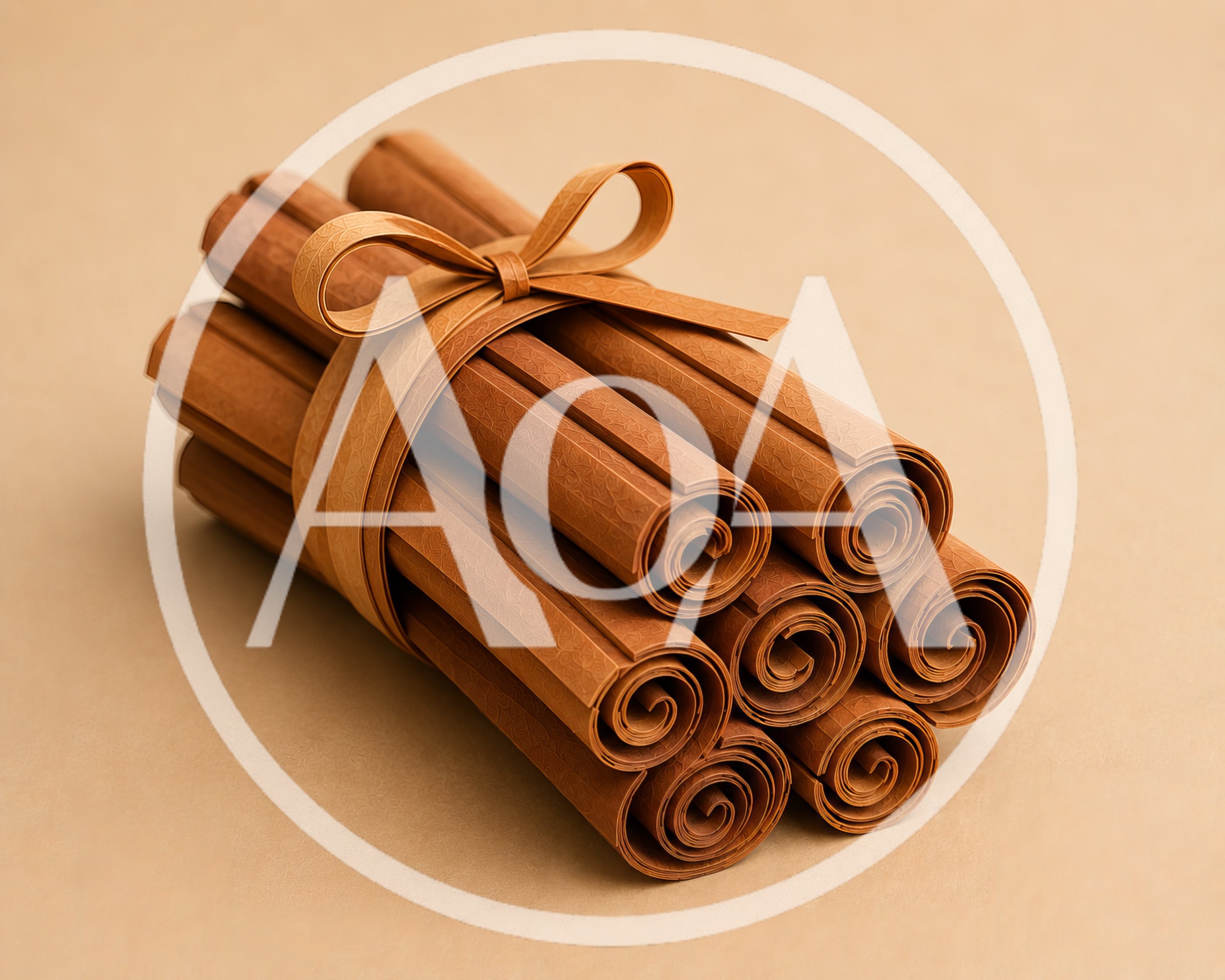 Bundle Of Cinnamon Sticks Tied With A Ribbon