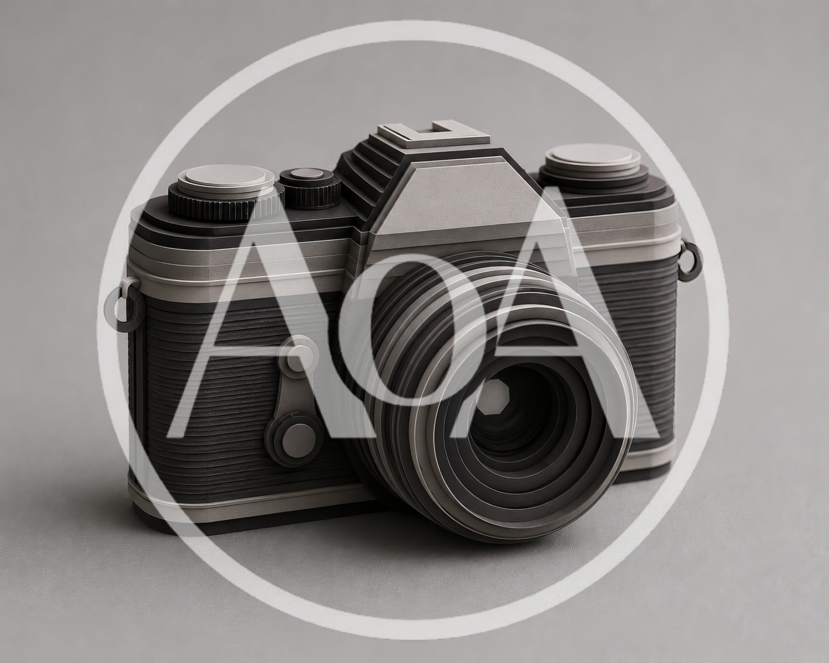 Minimalist Papercraft Style Vintage SLR Camera