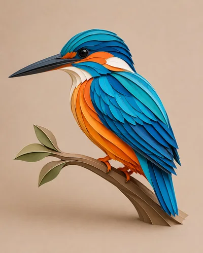 Paper Quilling Art Of A Kingfisher Bird