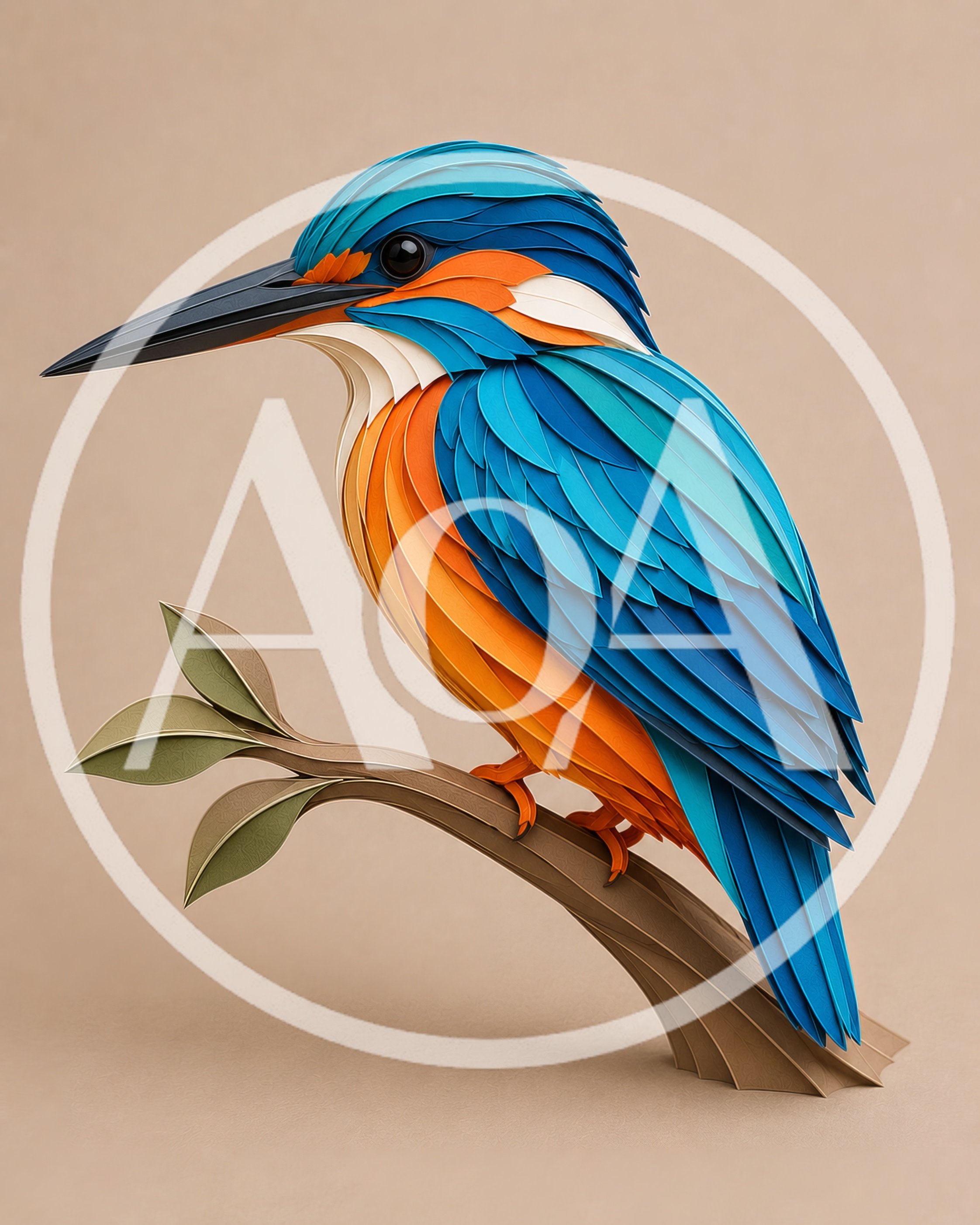 Paper Quilling Art Of A Kingfisher Bird
