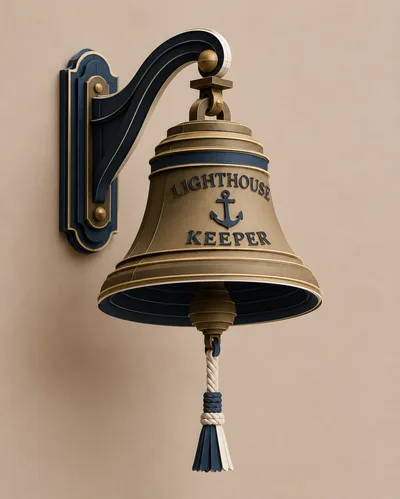 Nautical Brass Bell Wall Mount Sign