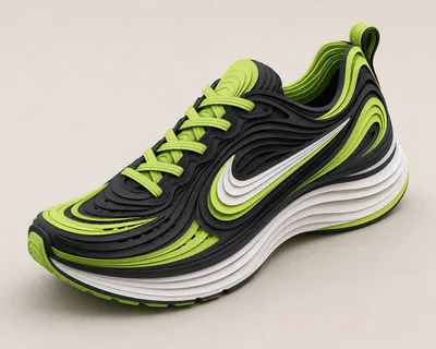 Layered Paper Art Style Nike Running Shoe