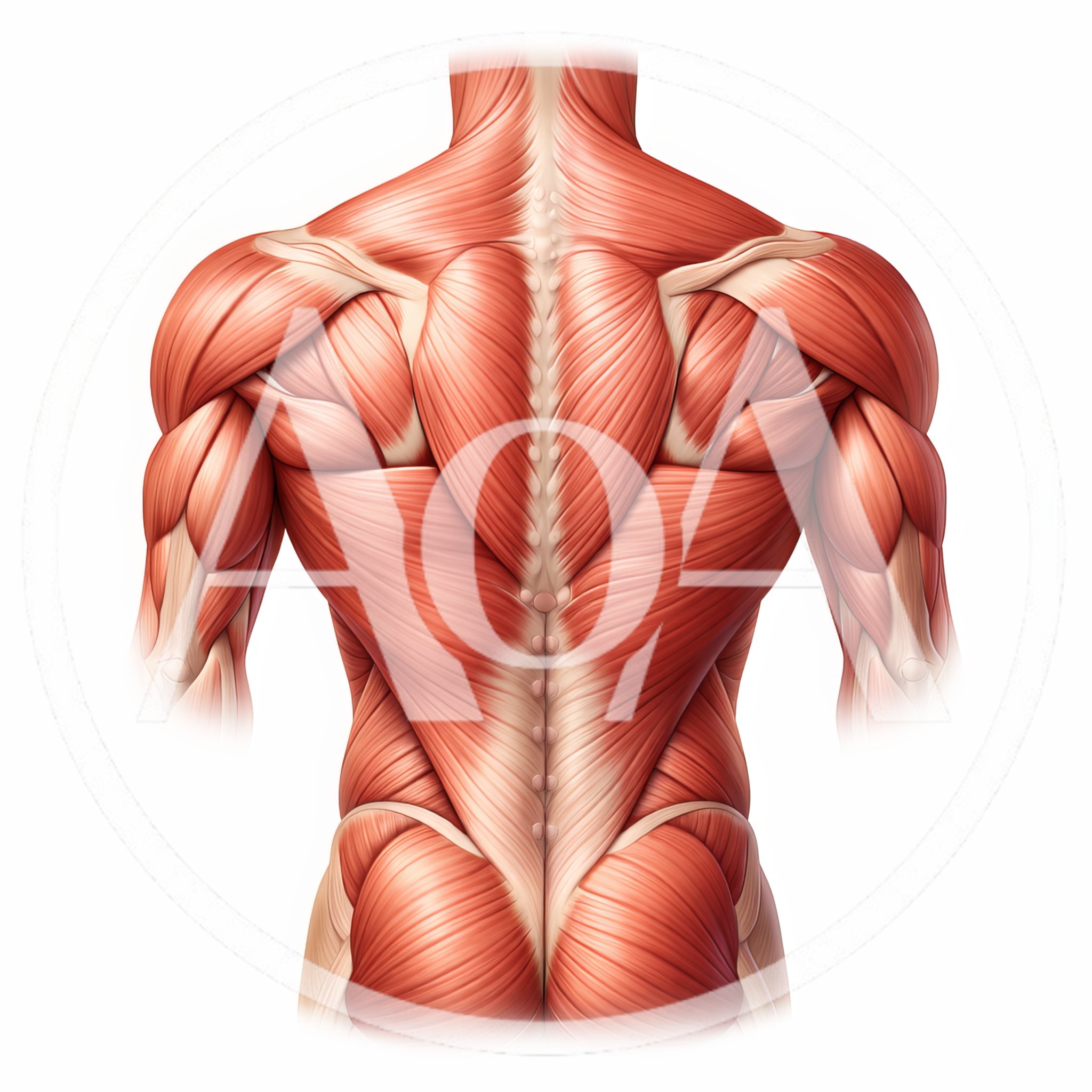 Anatomical Illustration Of Human Back Musculature