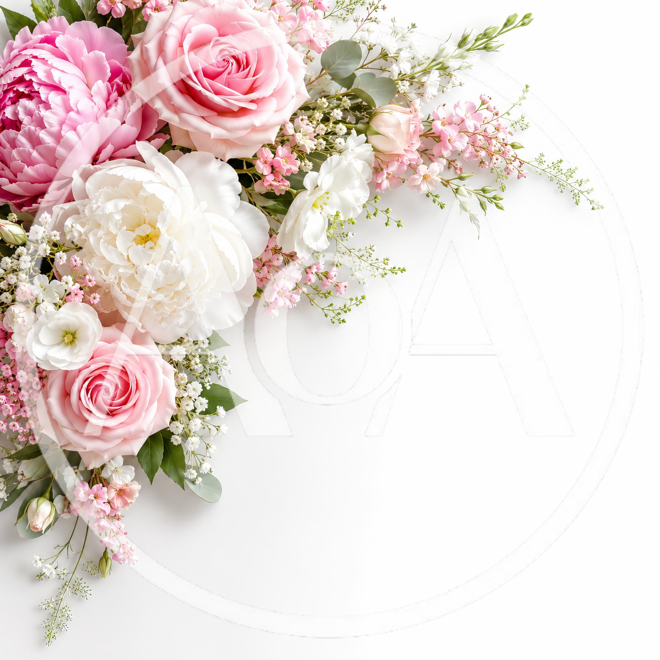 Elegant Floral Arrangement With Pink And White Peonies