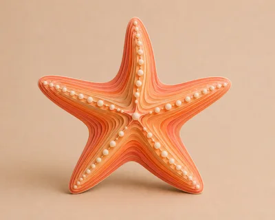 Layered Paper Cutout Starfish Art Piece