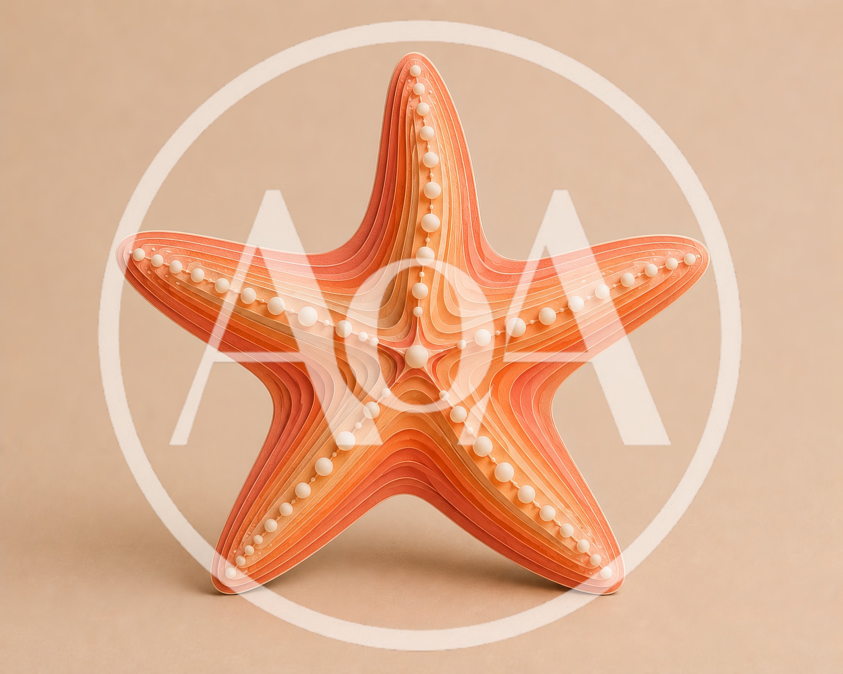 Layered Paper Cutout Starfish Art Piece