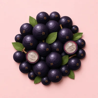 Fresh Jabuticaba Fruits Arranged On Pink Background