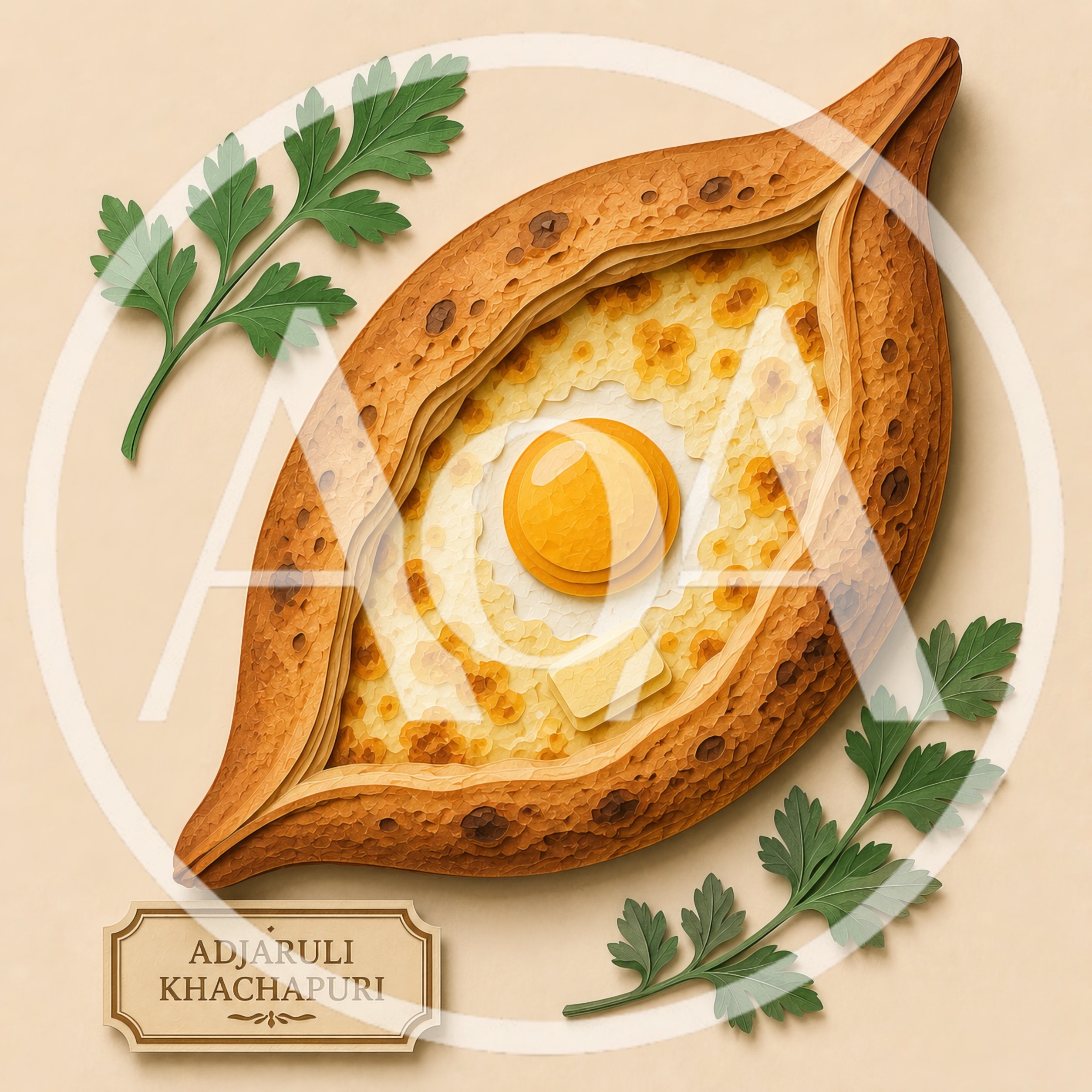 Adjaruli Khachapuri With Egg And Butter
